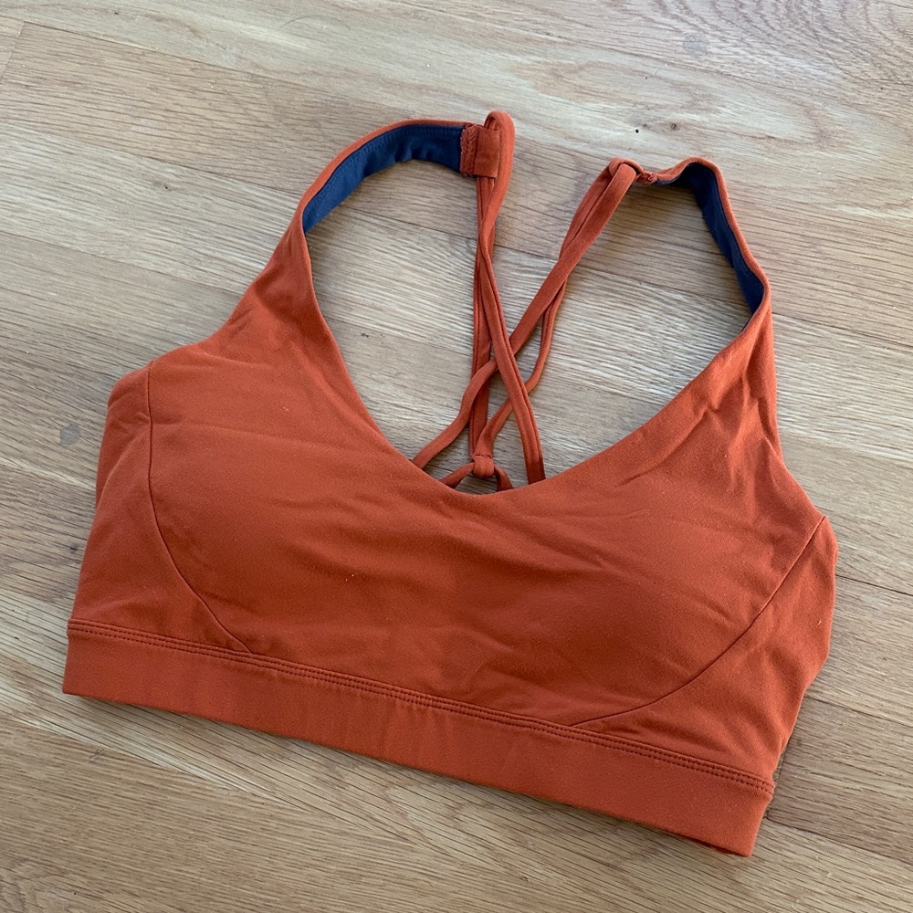 Prana Rust Orange Crossback Sports Bra